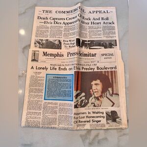 2 VTG Elvis Presley Newspaper Special Edition-Com Appeal & Memph Press Seimitar